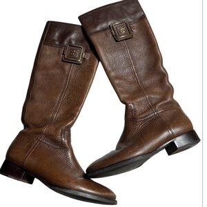Tory Burch Brown Leather Detail Boots Size 8 Preloved Julian